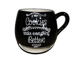 Cookies Make Everything Better Black Ceramic Mug